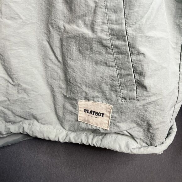 Playboy by Pacsun Jacket Men's Size Large Full Snap Windbreaker Bunny Logo - Picture 2 of 8